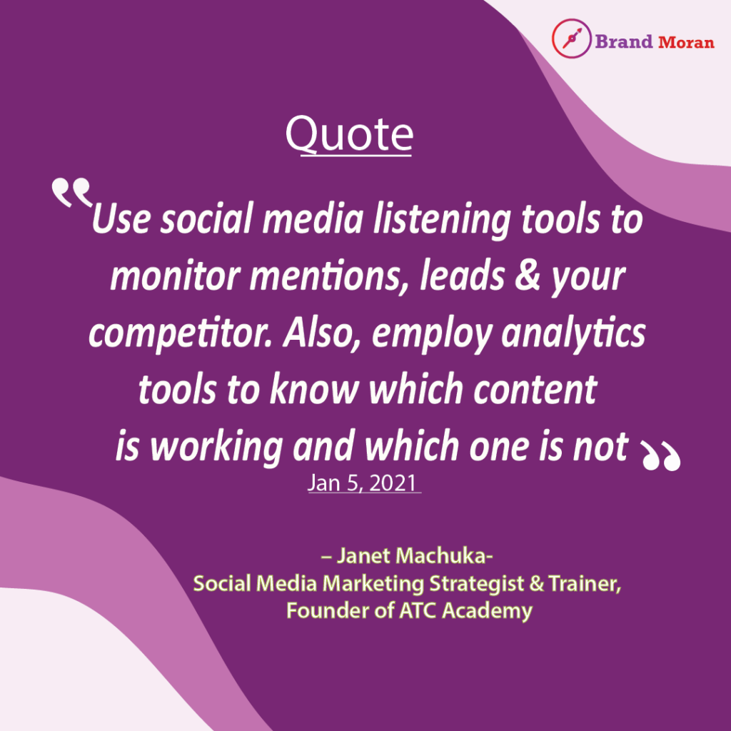 Janet Machuka social listening quote