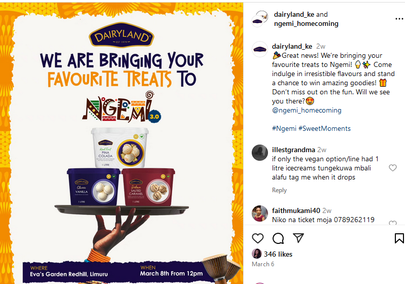 Dairyland social listening Ngemi festival